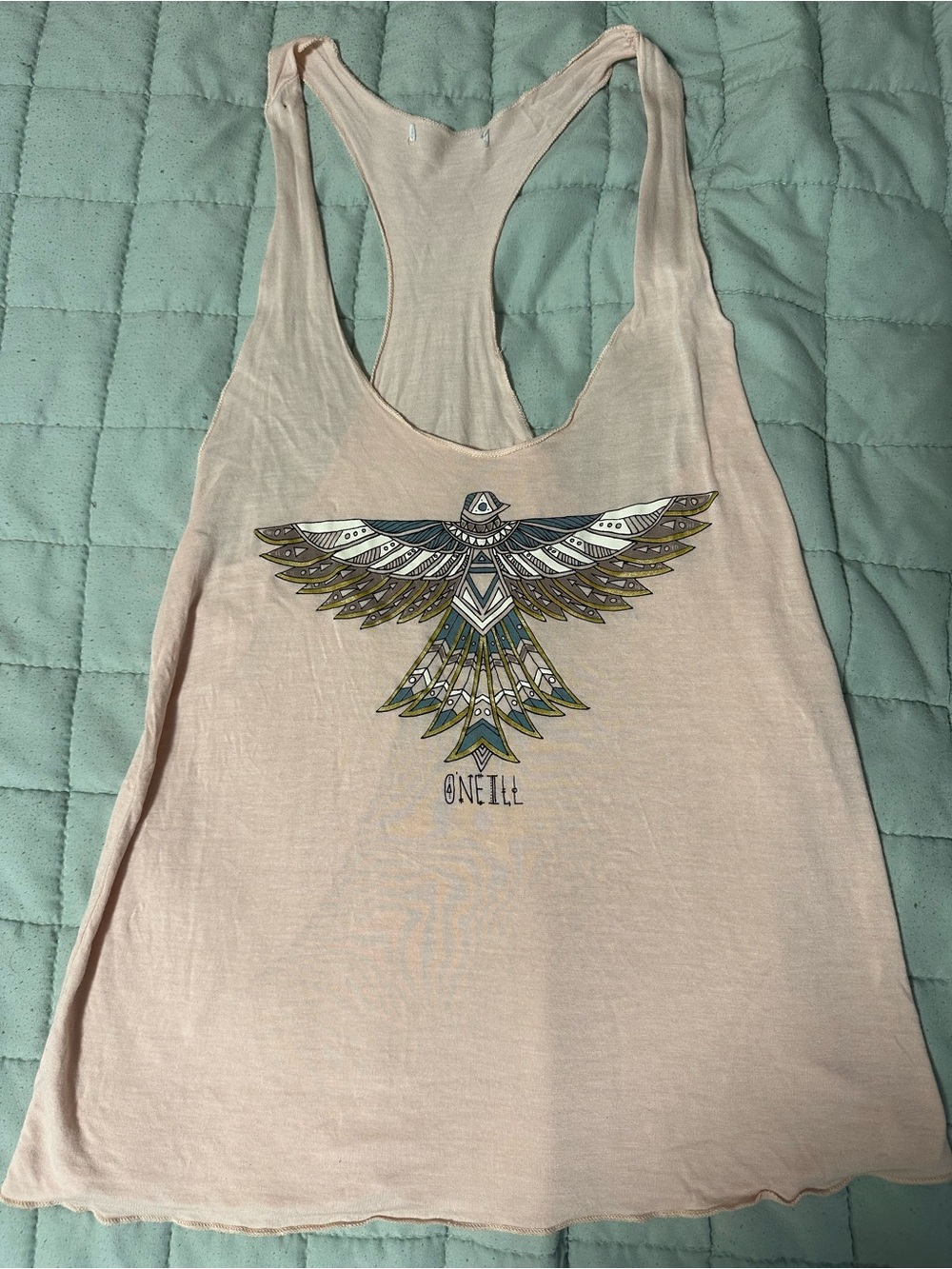 O'Neill Racerback Tank top with Geometric Bird light pink